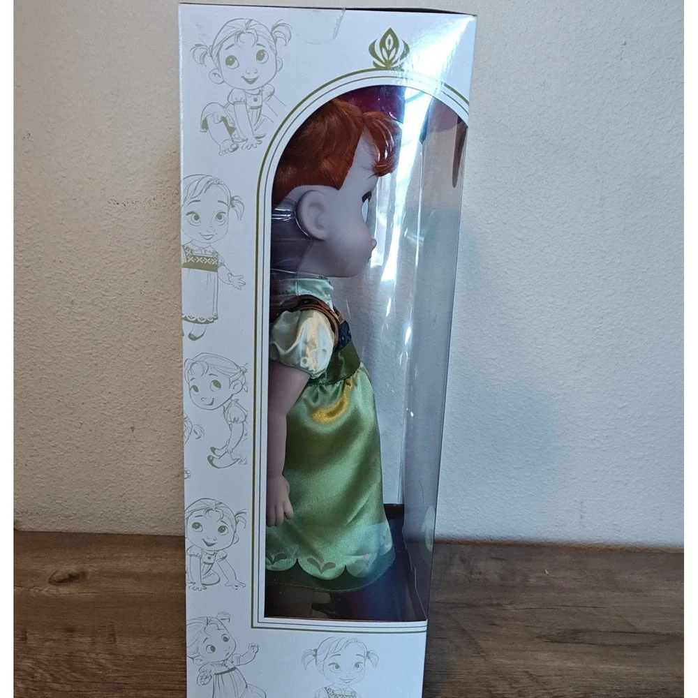 Disney Animators Collection Anna Doll Frozen 16in Green Satin Dress Olaf